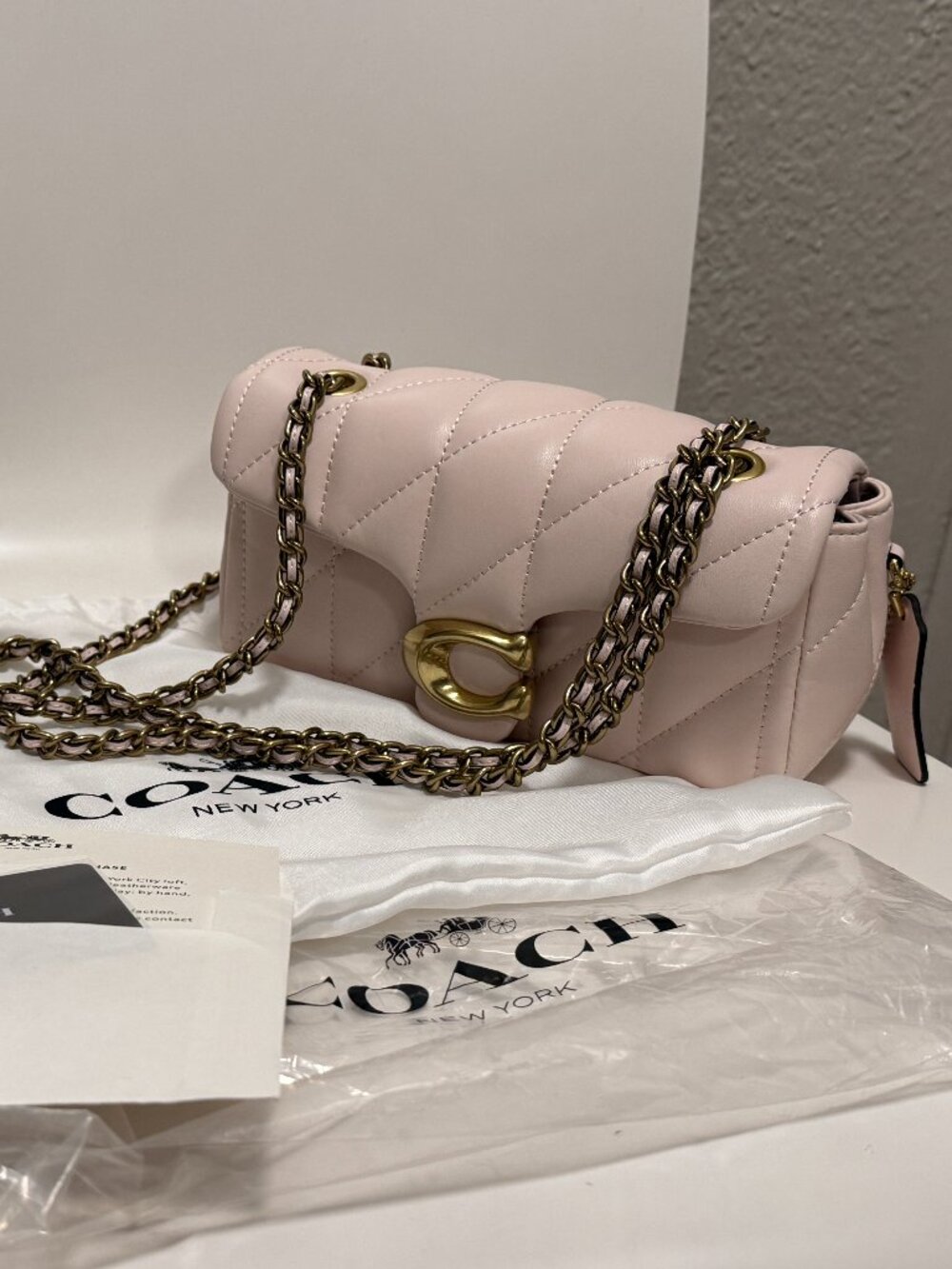 NEW, AUTHENTIC - Coach - Quilted Tabby Shoulder Bag 20 - Pink